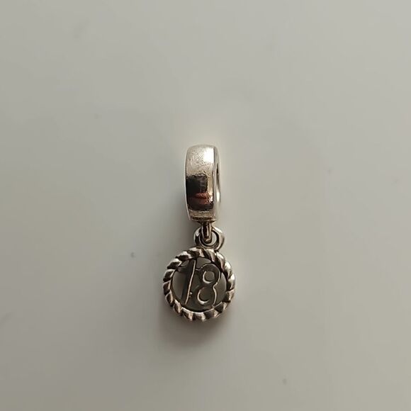 Pandora Authentic 18th Celebration Dangle Charm 925 ALE Sterling Silver - Picture 4 of 16